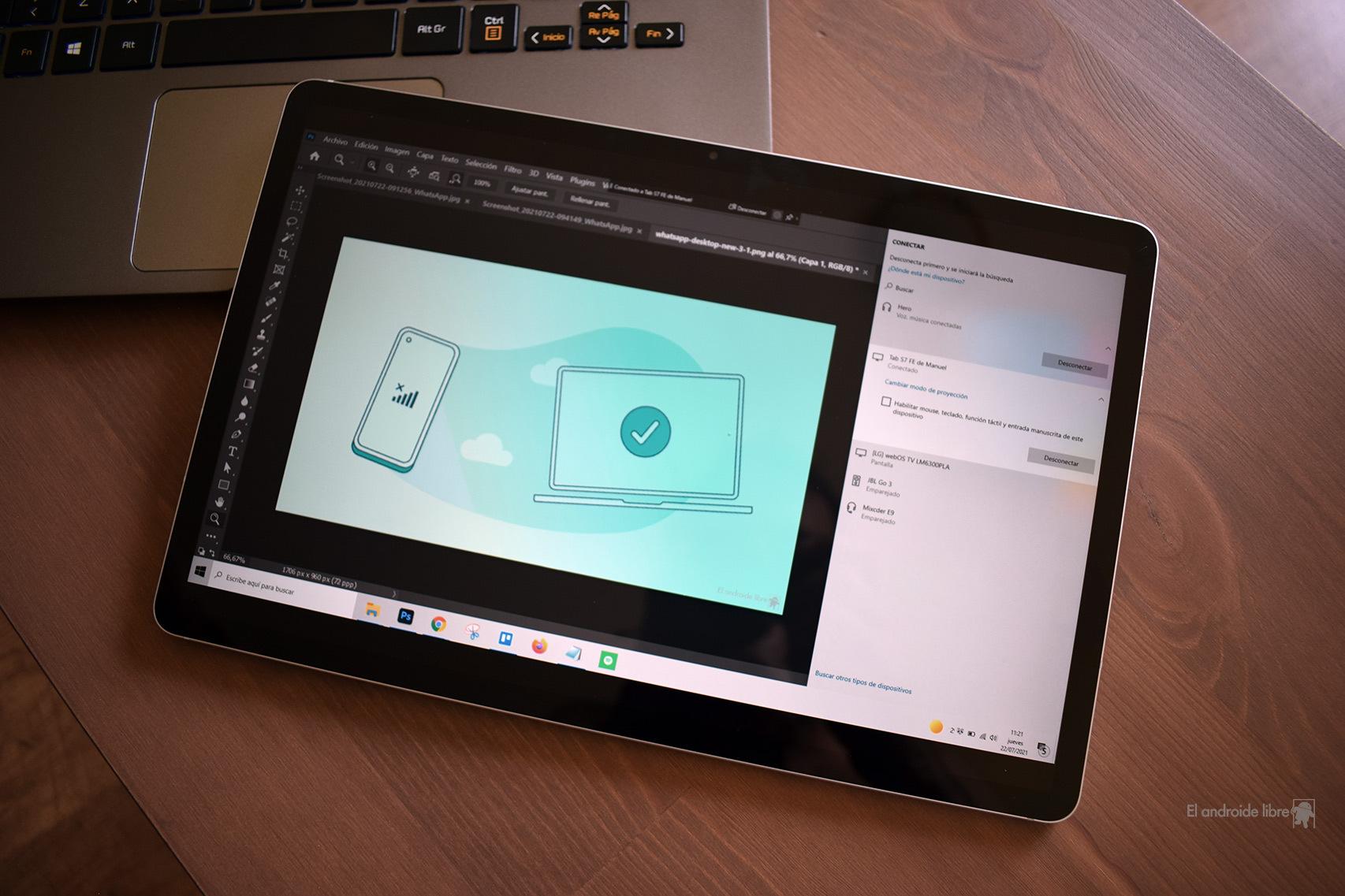 Conexión a Windows desde la tablet de Samsung