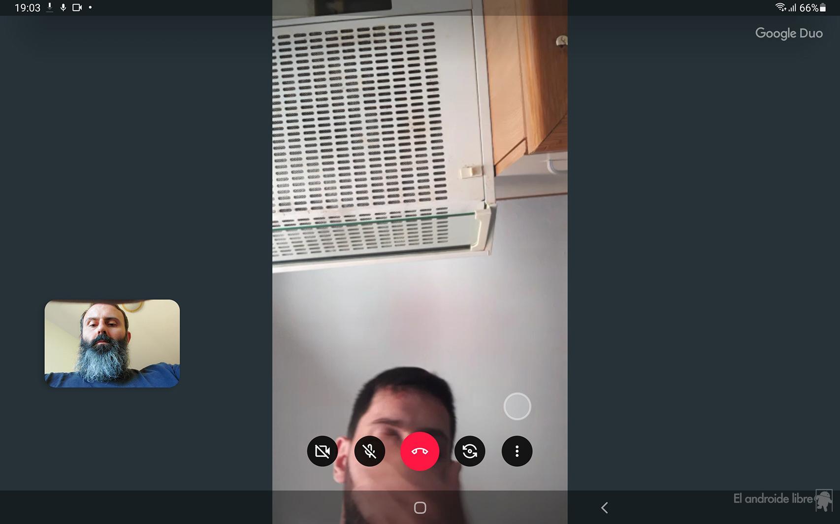 Una videollamada en Duo, la app de Google