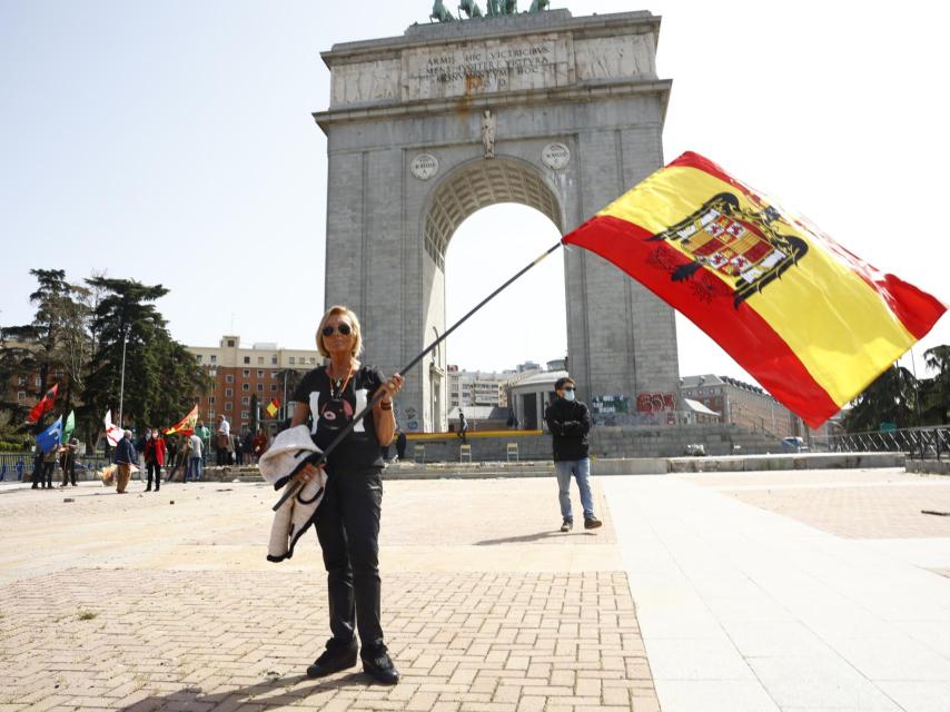 Manifestación a favor del franquismo en Madrid el 28 Marzo 2021.