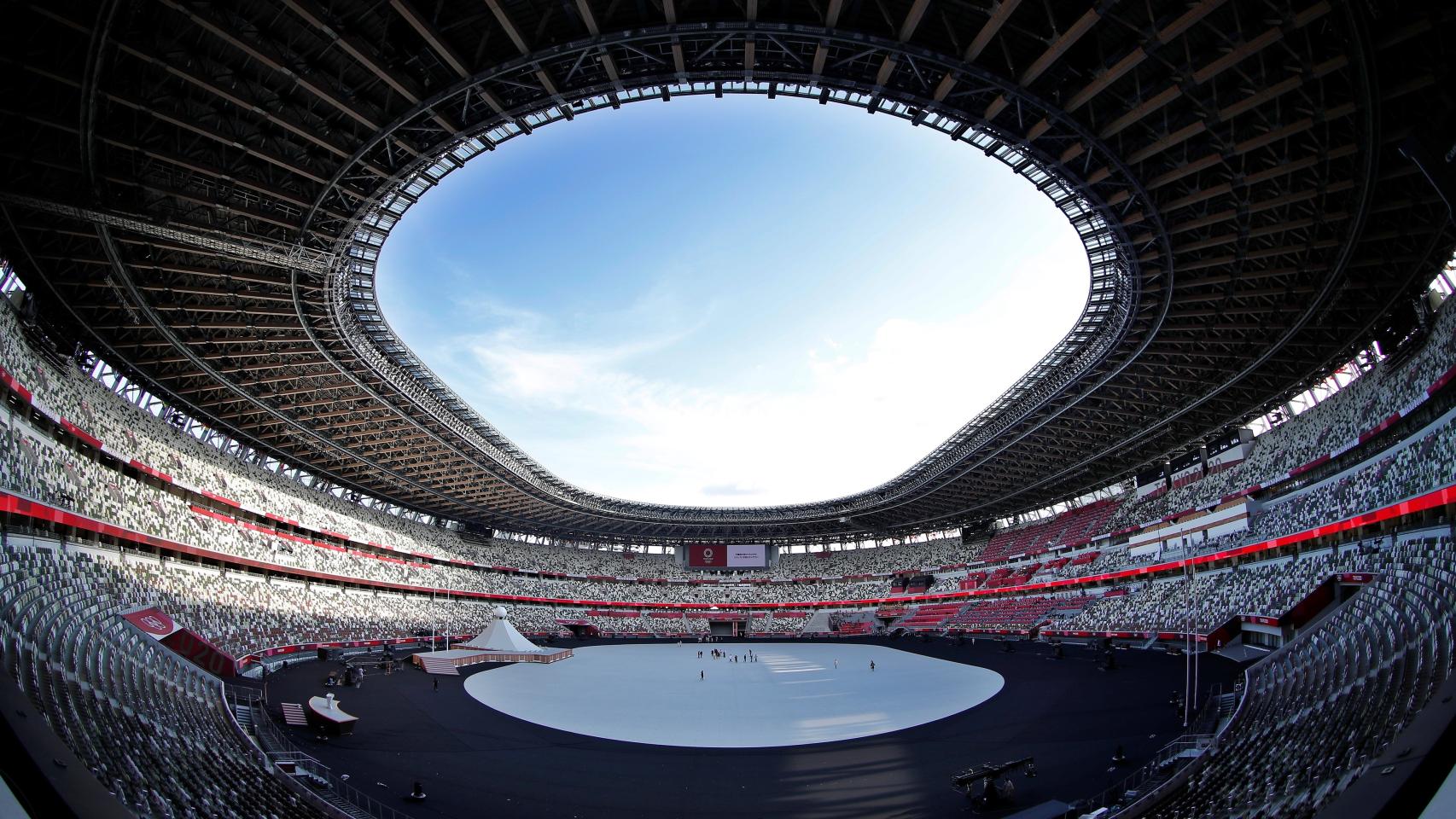 El Estadio Nacional de Tokio antes de la ceremonia de inauguración