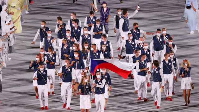 El equipo olímpico de República Checa en la ceremonia de inauguración