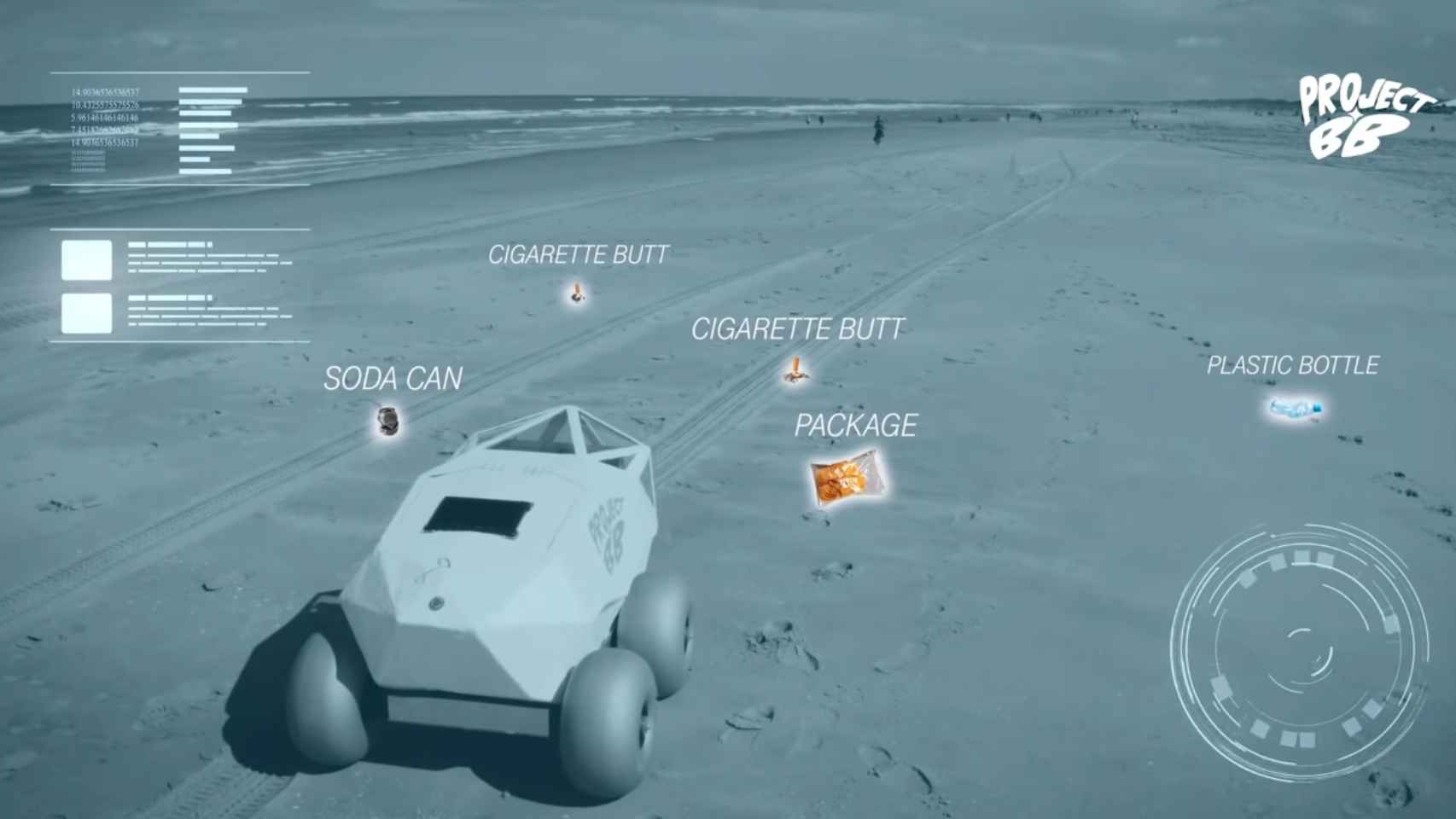 BeachBot puede detectar las colillas de cigarrillos en la arena, incluso si están enterradas parcialmente.