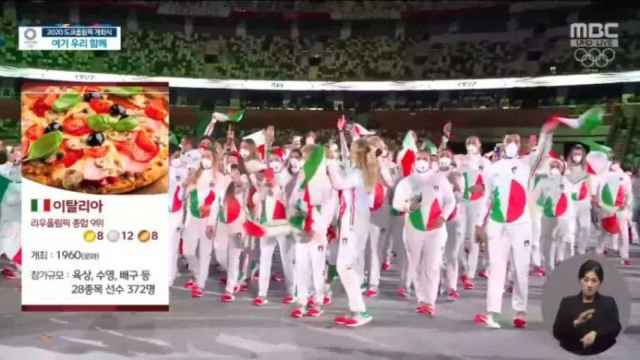 La retransmisión de la ceremonia inaugural que indigna al mundo: Italia, una pizza