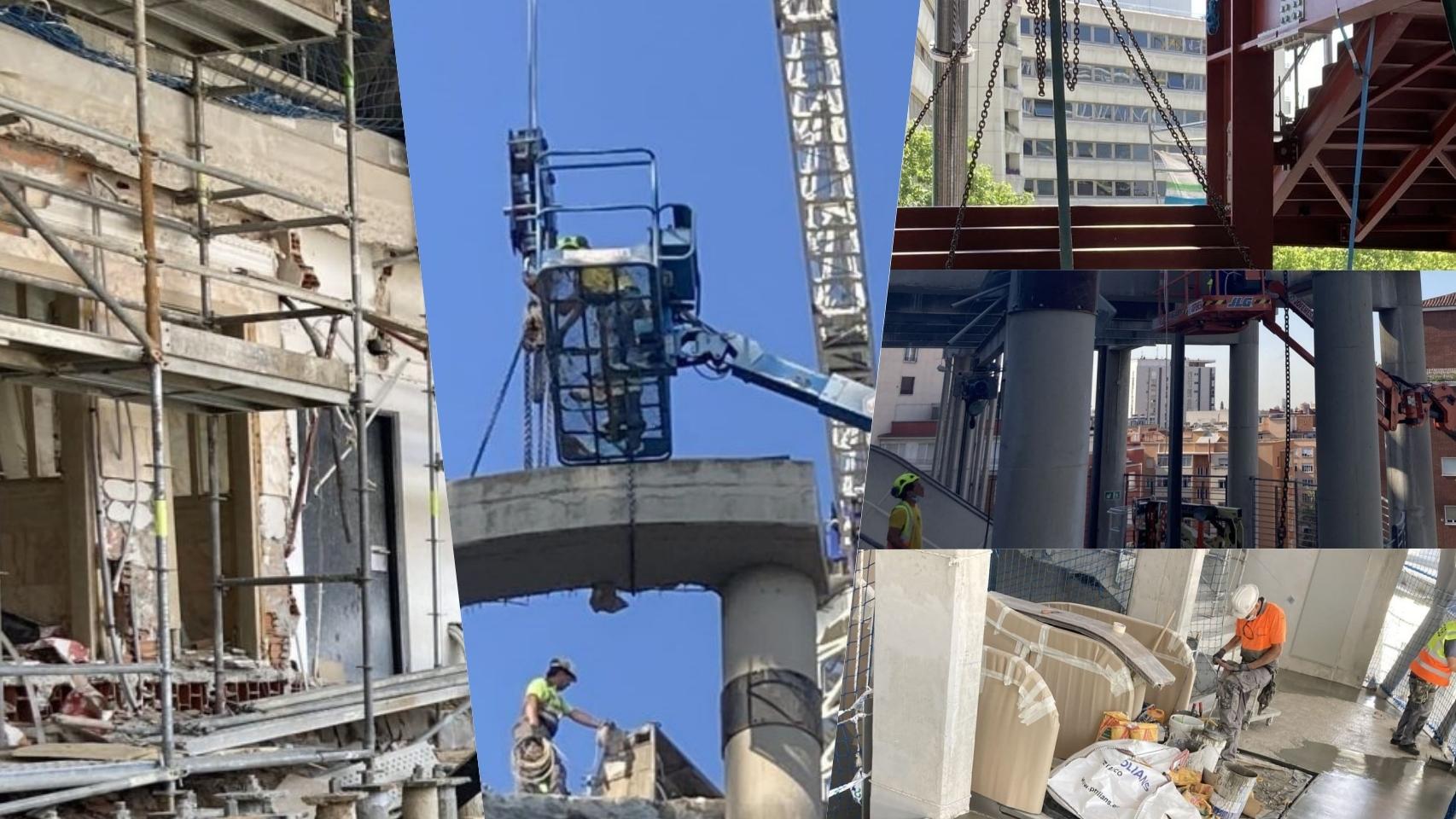 Las obras del Santiago Bernabéu en los accesos al estadio, a finales del mes de julio de 2021