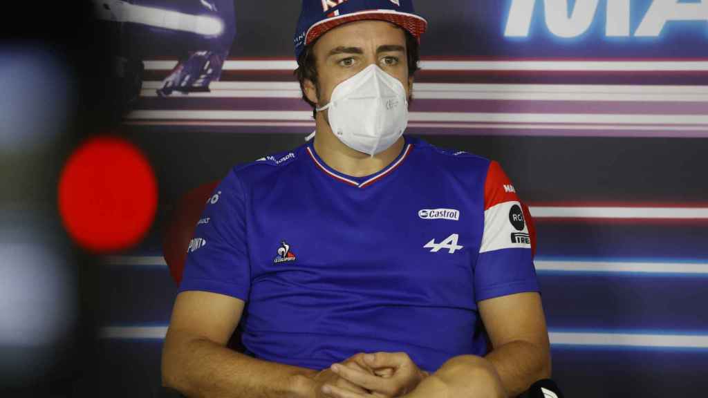 Fernando Alonso, en la rueda de prensa del Gran Premio de Hungría