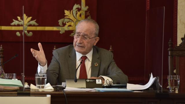 Francisco de la Torre, durante el Pleno del Ayuntamiento de Málaga.