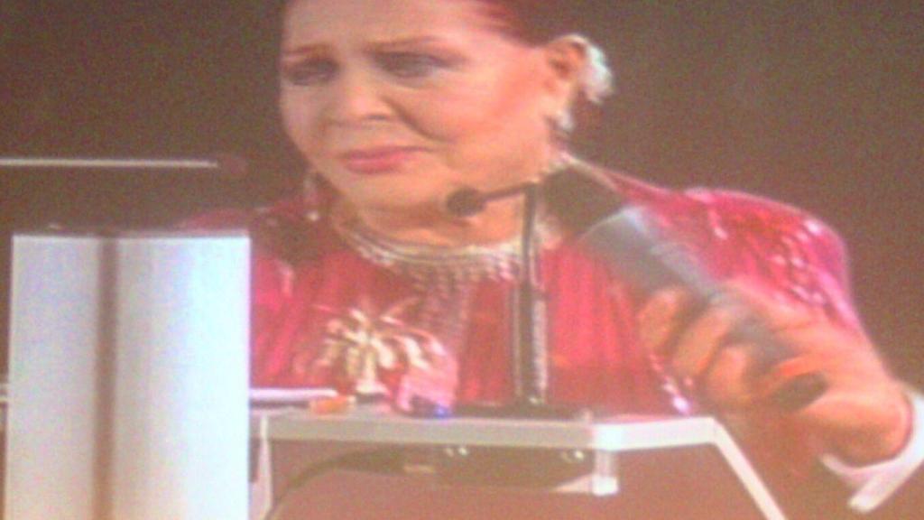 Sara Montiel, durante su discurso en el FICIE.