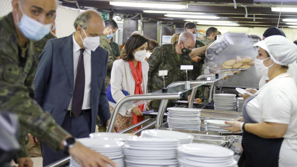 Interior de las cocinas de la base del Líbano.