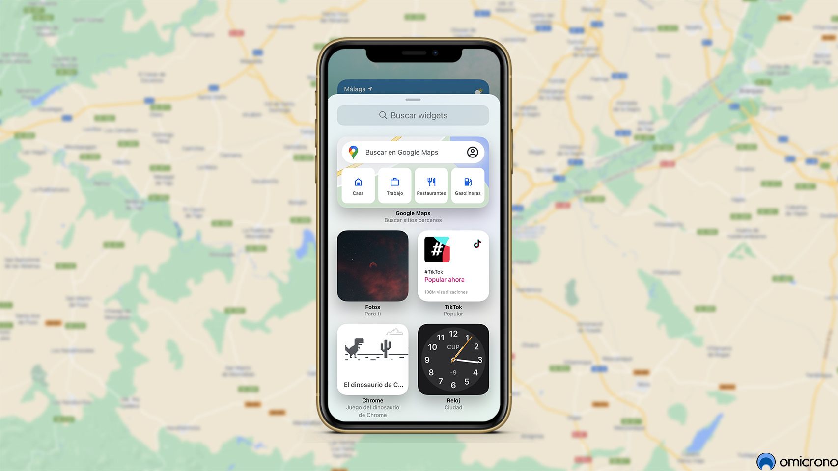 Widget de Google Maps en iPhone