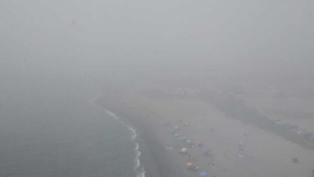 Vista de una playa de Málaga con el taró.