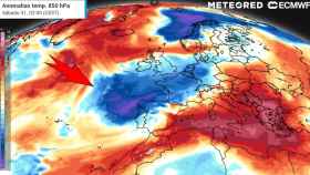 La masa de aire frío que afecta a España. Meteored.