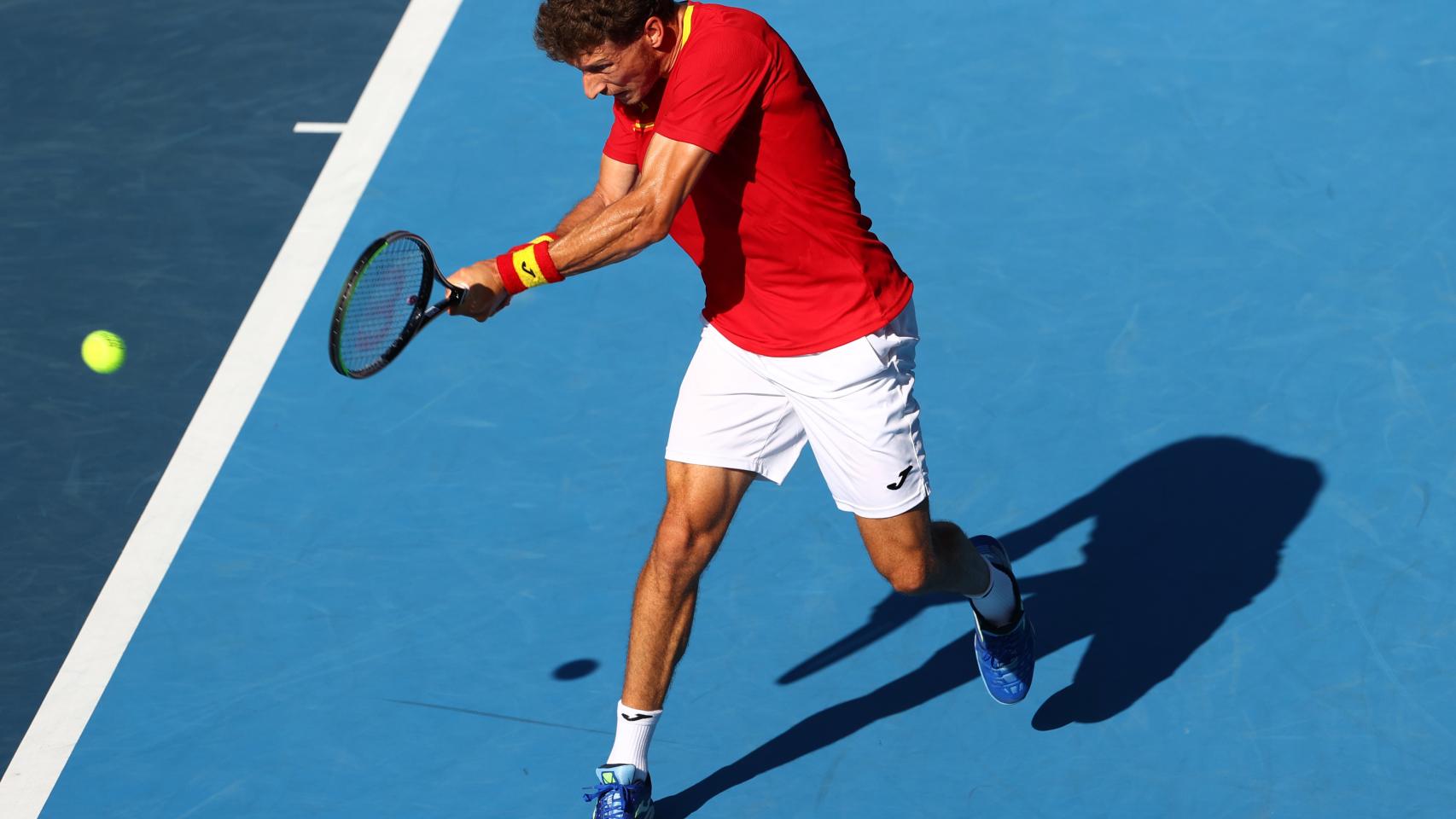Las mejores imágenes del triunfo de Pablo Carreño ante un desesperado Djokovic: así se llevó el bronce Pablo Carreño durante un revés