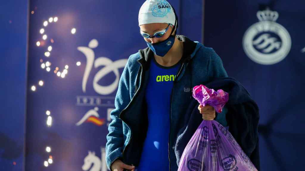 Jessica Vall durante unos Campeonatos de España de natación