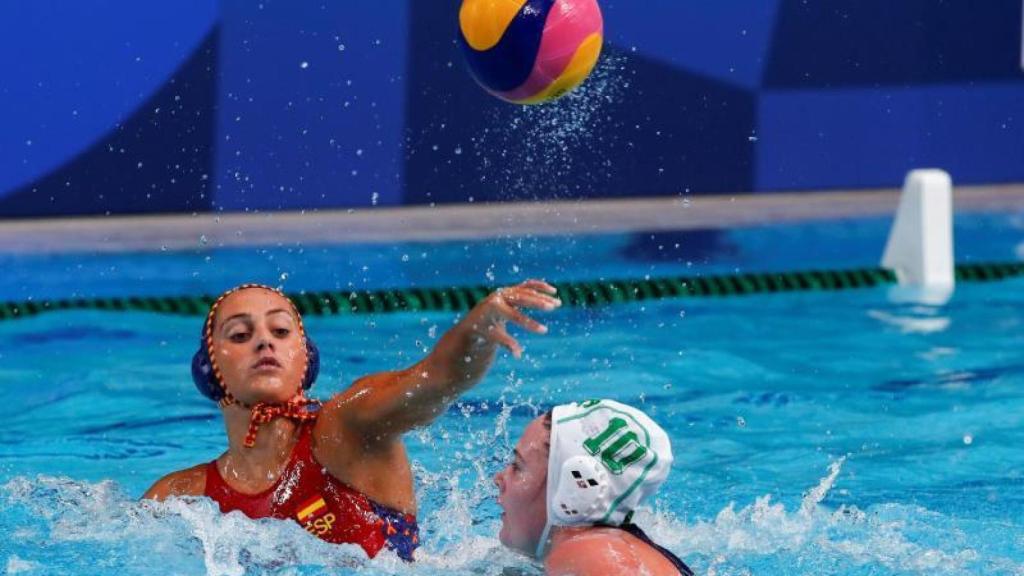 Elena Ruiz en un partido con España en los JJOO de Tokio 2020