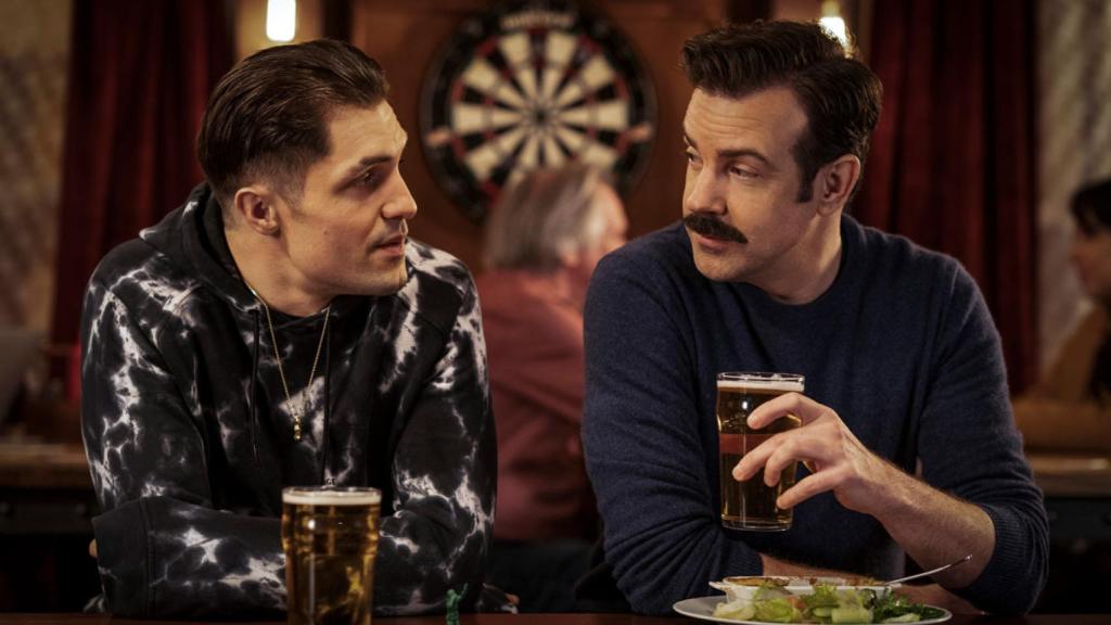 Phil Dunster and Jason Sudeikis in 'Ted Lasso' season 2.