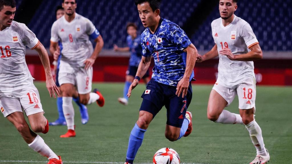 Takefusa Kubo, en un partido de la selección de Japón