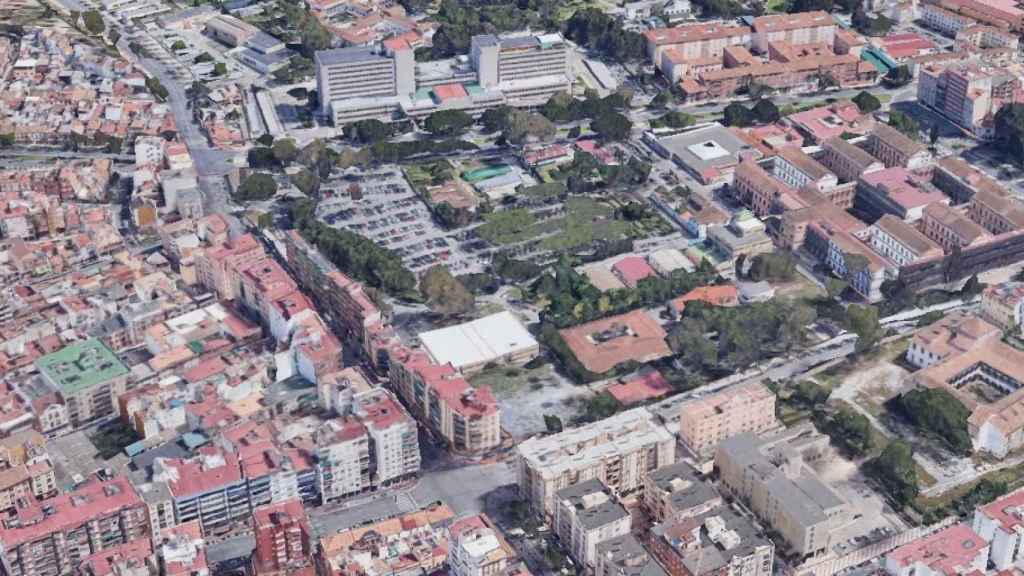 Vista aérea de la zona del Hospital Civil de Málaga.