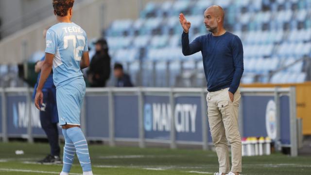 Pep Guardiola, en un partido amistoso