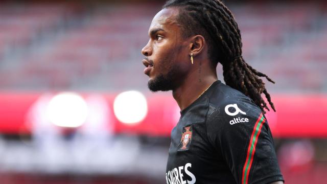 Renato Sanches antes de un partido con Portugal