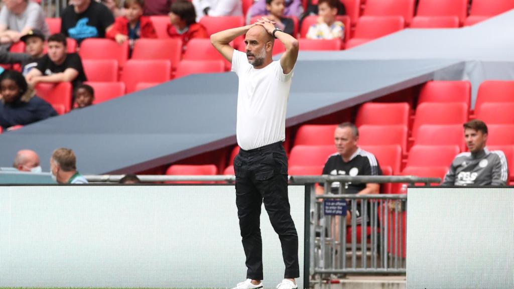 Pep Guardiola, en un partido del Manchester City