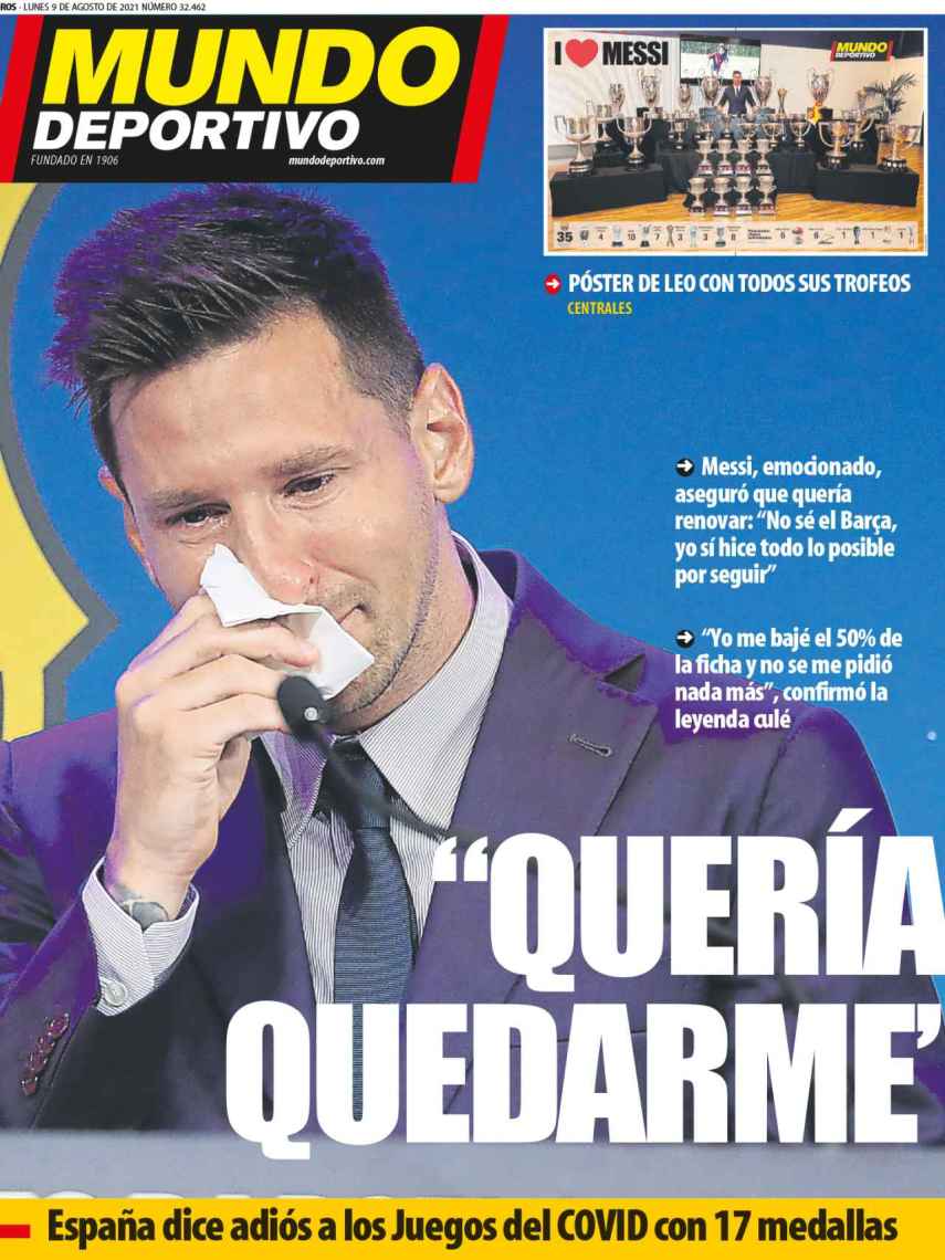 La porta del diario Mundo Deportivo (09/08/2021)