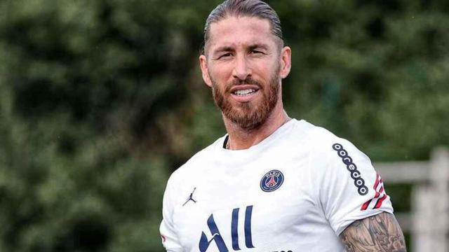 Sergio Ramos durante un entrenamiento