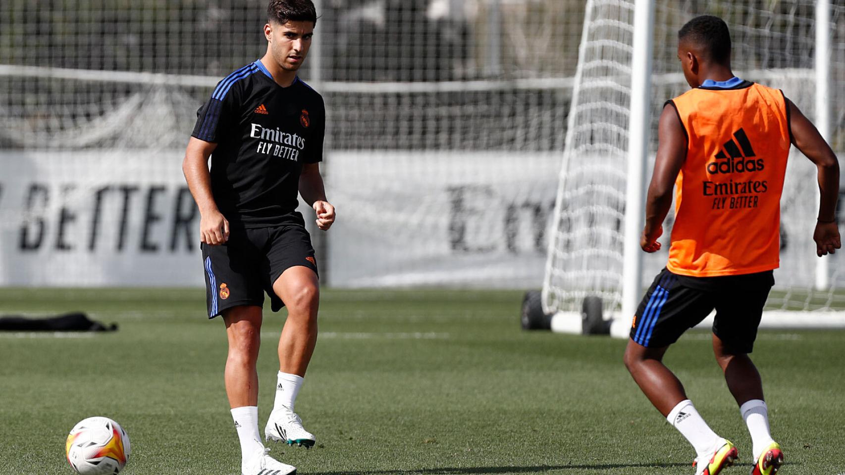 Marco Asensio, en un entrenamiento del Real Madrid