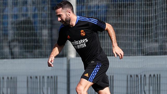 Dani Carvajal, durante su trabajo de recuperación