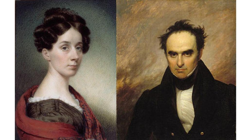 Autorretrato de Sarah Goodridge y retrato de Daniel Webster realizado por ella.