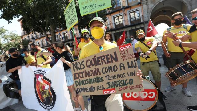 Manifestación de trabajadores de Geacam. Fotos: Ó. HUERTAS