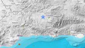 Mapa del epicentro del terremoto ocurrido en Granada.