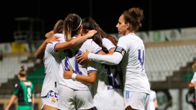 Las jugadoras del Real Madrid Femenino, en un amistoso