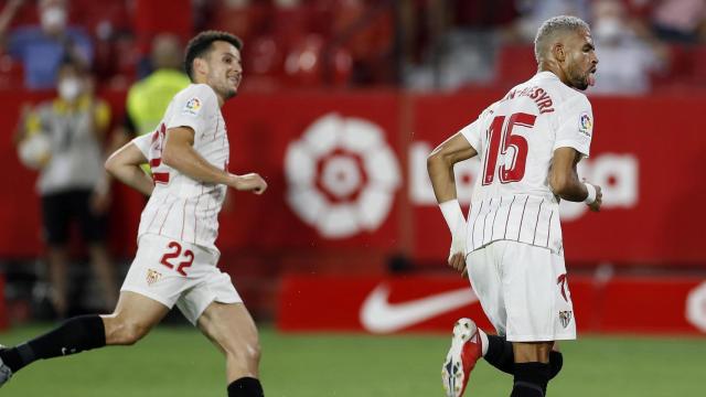 En-Nesyri celebra su gol con el Sevilla