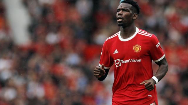 Paul Pogba en un partido con el Manchester United