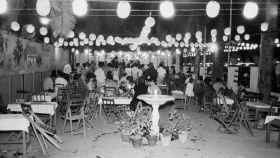 Caseta de la Feria de Málaga en 1963, cuando se celebraba en el Paseo del Parque.