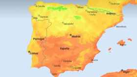 El mapa de temperaturas de España.