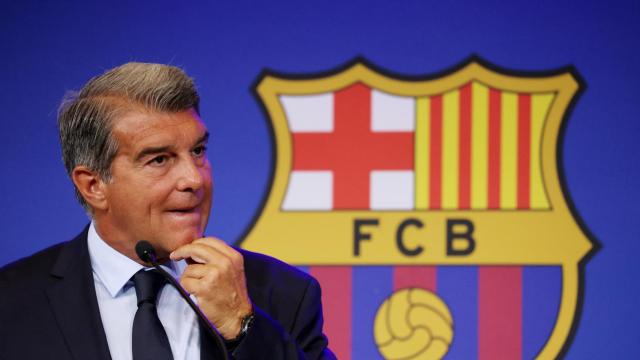 Joan Laporta, durante una rueda de prensa