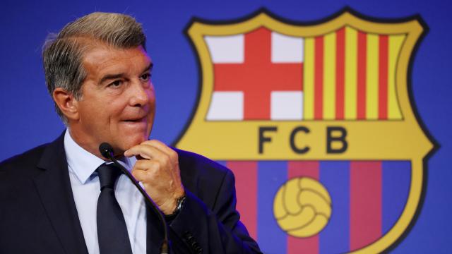 Joan Laporta, durante una rueda de prensa