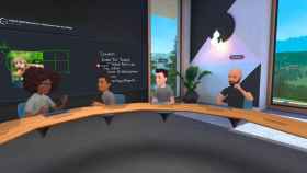 Una vista de la sala de reuniones virtual en la plataforma Facebook Oculus.