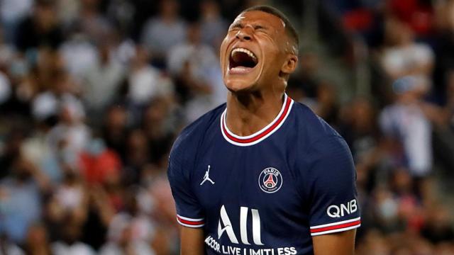 Kylian Mbappé, en un partido del PSG durante la temporada 2021/2022