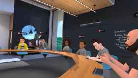 La sala de reuniones virtual de Horizon Workrooms, durante la demo ofrecida por Facebook en que participó D+I.