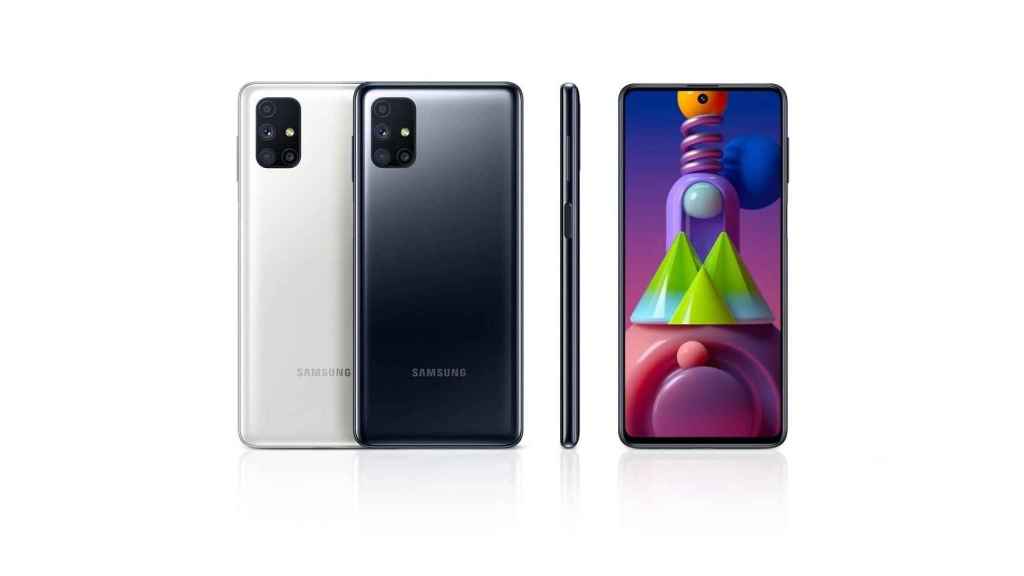 Samsung Galaxy M52 en diferentes colores