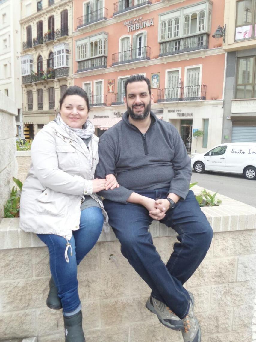 Patricia y Agustín, sentados en la Tribuna de los Pobres.