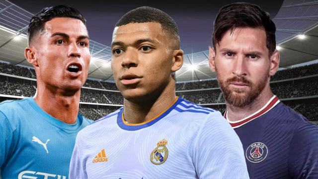 Cristiano, Mbappé y Messi, en un fotomontaje