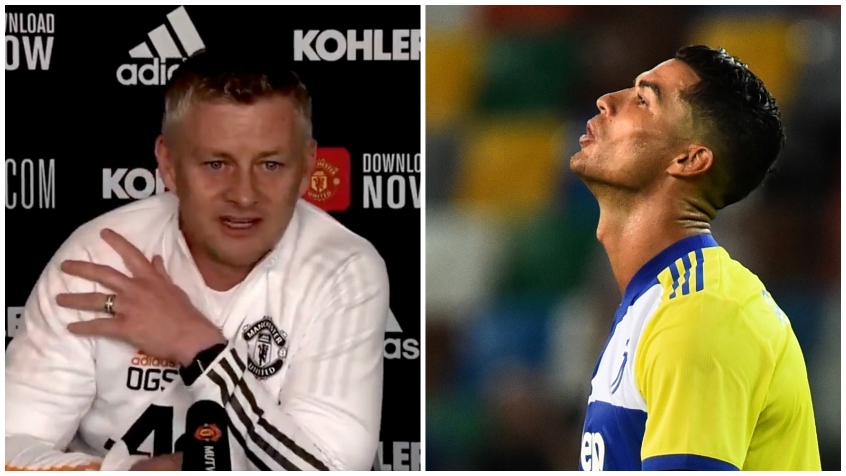 Solskjaer y Cristiano, en un collage