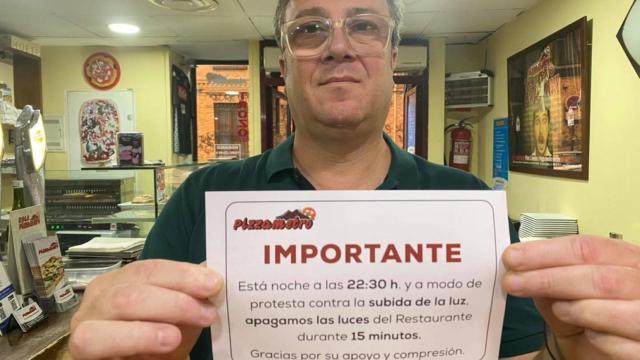 Giovanni Imperiali, tras recibir una factura de 3.730 euros de luz, convocando un apagón de protesta.