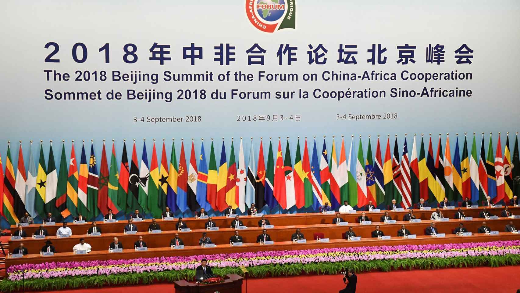 Foro de Cooperación África-China celebrado en Pekín en 2018.