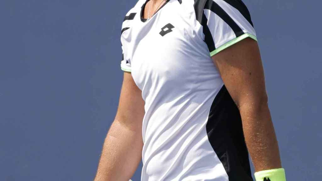 Carla Suárez, durante un partido en el US Open