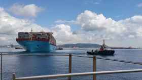 Un buque de mercancías en el puerto de Algeciras.
