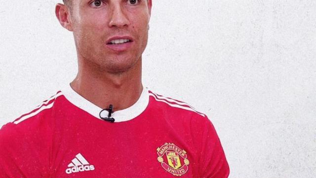 Cristiano Ronaldo, durante una entrevista con el Manchester United